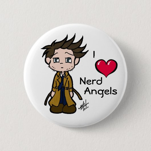Love Nerd Angels Button (Voorkant)