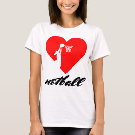 Love Netball Heart Design T-shirt