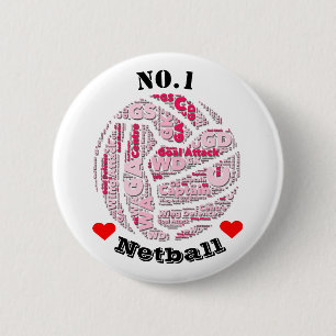 Love Netball Player Positions Pin Badge Ronde Button 5,7 Cm