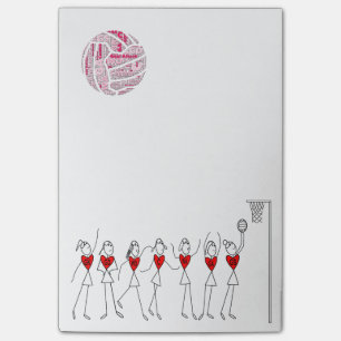 Love Netball Positions Stick Figures Post-it® Notes