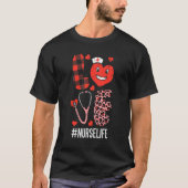 Love Neurse Valentijnsdag Scrub Valentijn RN ICU E T-shirt (Voorkant)
