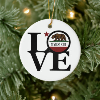LOVE Nevada City California Keramisch Ornament