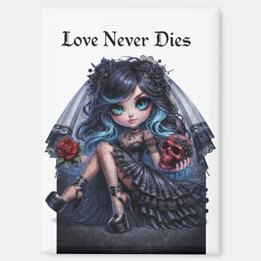 Love Never Dies Gothic Bride Magnet – Dark Romance (Recto)