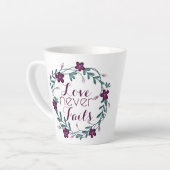 Love Never Fails Latte Mug (Angle gauche)
