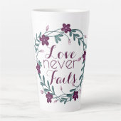 Love Never Fails Latte Mug (Devant)