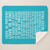 Love Never Fails Sherpa Blanket Deken (Voorkant (horizontaal))