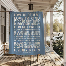 Love Never Fails Sherpa Blanket Deken