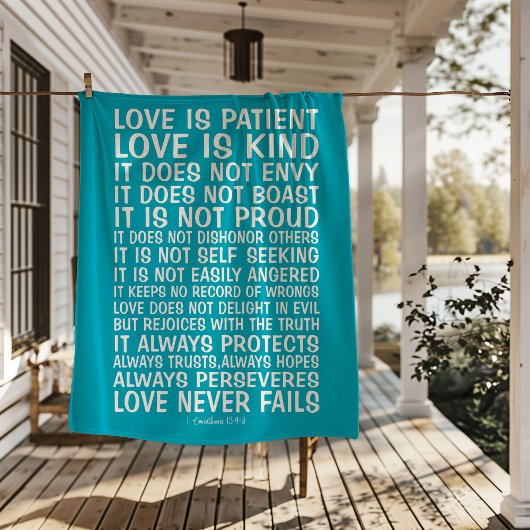 Love Never Fails Sherpa Blanket Deken