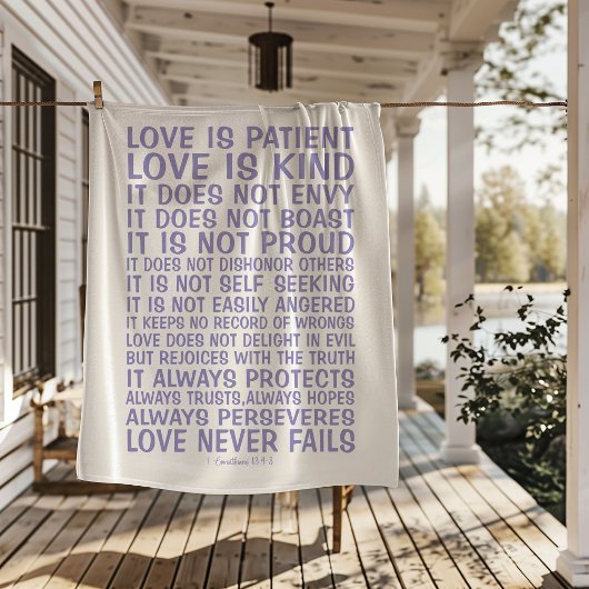 Love Never Fails Sherpa Blanket Deken