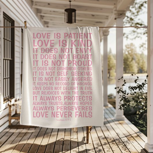 Love Never Fails Sherpa Blanket Sherpa Deken