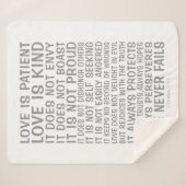 Love Never Fails Sherpa Blanket Sherpa Deken (Voorkant (horizontaal))