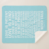 Love Never Fails Sherpa Blanket Sherpa Deken (Voorkant (horizontaal))