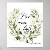Love Never Fails, Watercolor Scripture Poster (Devant)