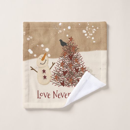 Love Never Melts Snowman Serviette Set (Gant de toilette)
