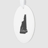 Love New Hampshire Shaped Black Chalkboard Ornament (voorkant)