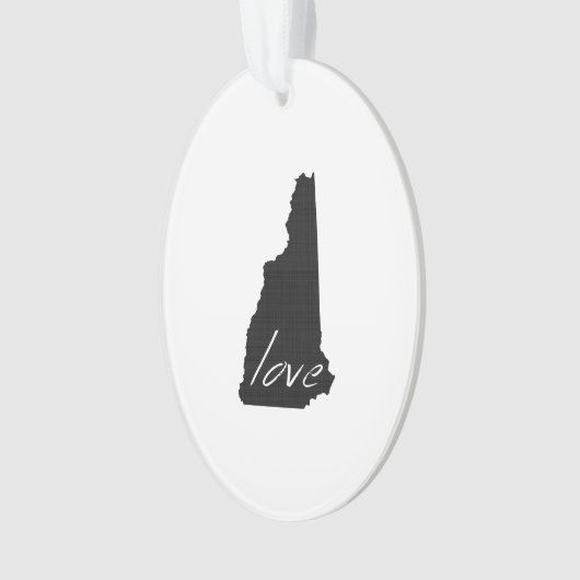 Love New Hampshire Shaped Black Chalkboard Ornament (voorkant)