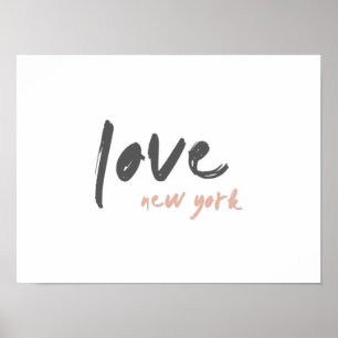 Love New York   NYC USA Modern Wanderlust Pink Poster