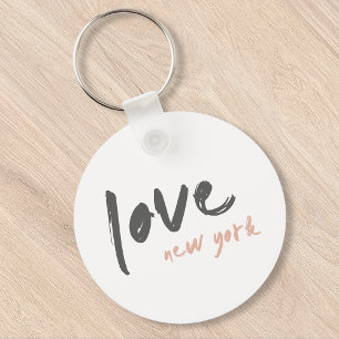 Love New York NYC USA Modern Wanderlust Pink Sleutelhanger