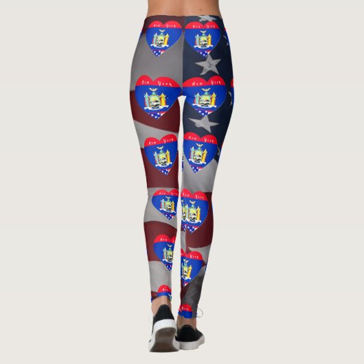 Love New York Patriotic Flag Fun Leggings (Achterkant)