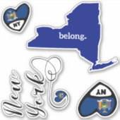 Love New York, Sheet of Die Cut Stickers (Voorkant)
