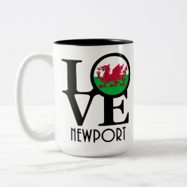 LOVE Newport Wales 15oz Tweekleurige Koffiemok
