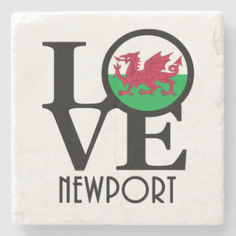 LOVE Newport Wales Stenen Onderzetter