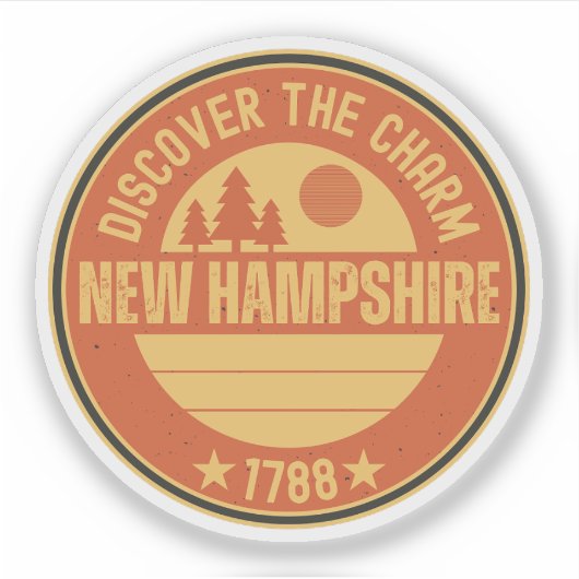 Love NH - New Hampshire Kaart Souvenir Sticker (Voorkant)