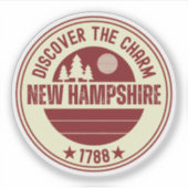 Love NH - New Hampshire Kaart Souvenir Sticker (Voorkant)