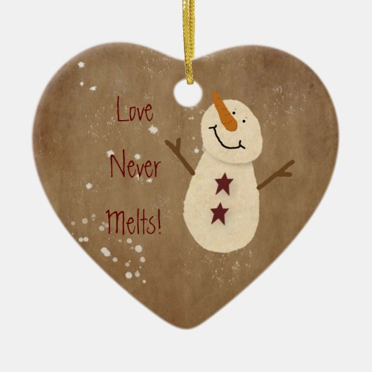 Love Nooit Melts kerstversiering Keramisch Ornament (Voorkant)