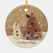 Love Nooit Melts kerstversiering Keramisch Ornament (Voorkant)