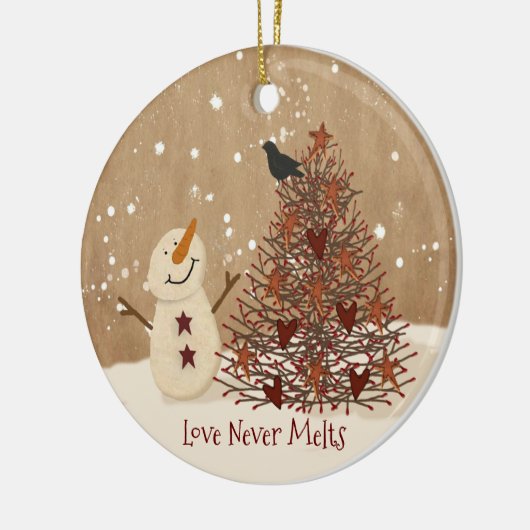 Love Nooit Melts kerstversiering Keramisch Ornament (Links)