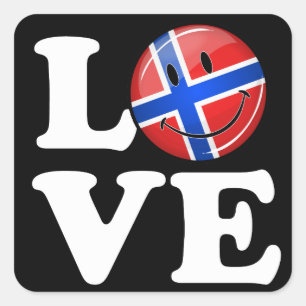 Love Norway glimlach Flag Vierkante Sticker