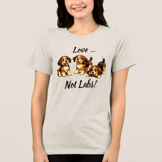 Love Not Labs | Beagle liefhebbers Tri-Blend Shirt (Voorkant)