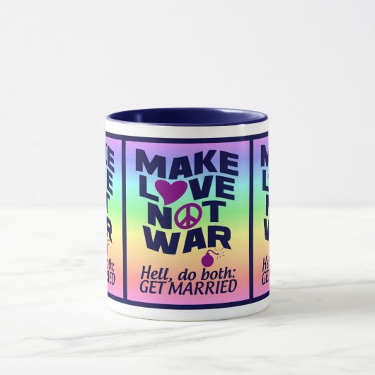 Love Not War mok - kies stijl & kleur (Midden)