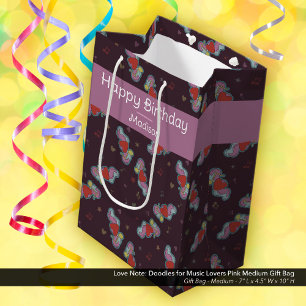 Love Note: Doodles voor Muziekliefhebbers Roze Medium Cadeauzakje