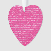 Love Note écriture manuscrite Pink Heart Valentine (devant)