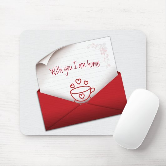 Love Note in Red Envelope Muismat (Met muis)