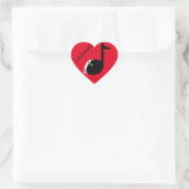 Love Note - Music Lover Hugging Kissing Music Note Hart Sticker (Tas)