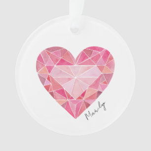 Love Note Pink Diamond Heart Gem Chic NAAM Ornament