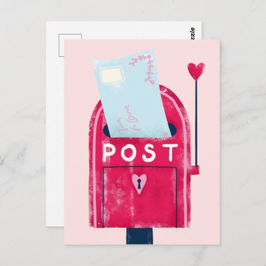 Love Note Postbox Briefkaart (Voorkant / Achterkant)