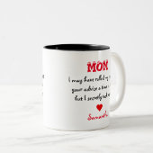 Love Note To Mother Citation Nom personnalisé Mug (Devant droit)