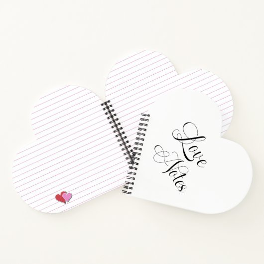 Love Notes Elegant script met naam zwart & wit Notitieboek (Binnen)