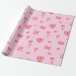 Love Notes & Sweet Treats Valentijns's Wrapping Pa Cadeaupapier