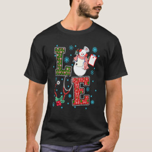 Love Nurse Kerstmis Cute Snowman X Mas Pajama RN T-shirt