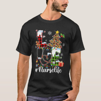 Love Nurse Life Kerstmis 2021 Flannel T-shirt