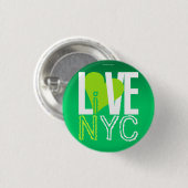 Love NYC Live in NYC Button Green (Voorkant /achterkant)