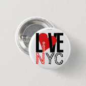 Love NYC Live in NYC Button Rood Wit (Voorkant /achterkant)