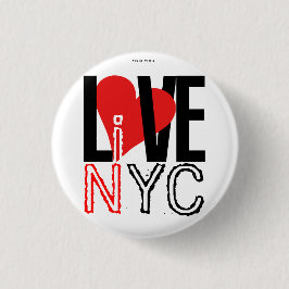 Love NYC Live in NYC Button Rood Wit