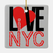 Love NYC Live in NYC Square Ornament (Achterkant)