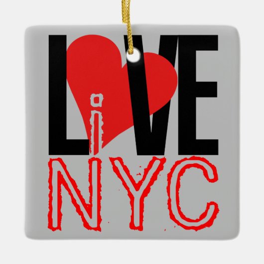 Love NYC Live in NYC Square Ornament (Voorkant)
